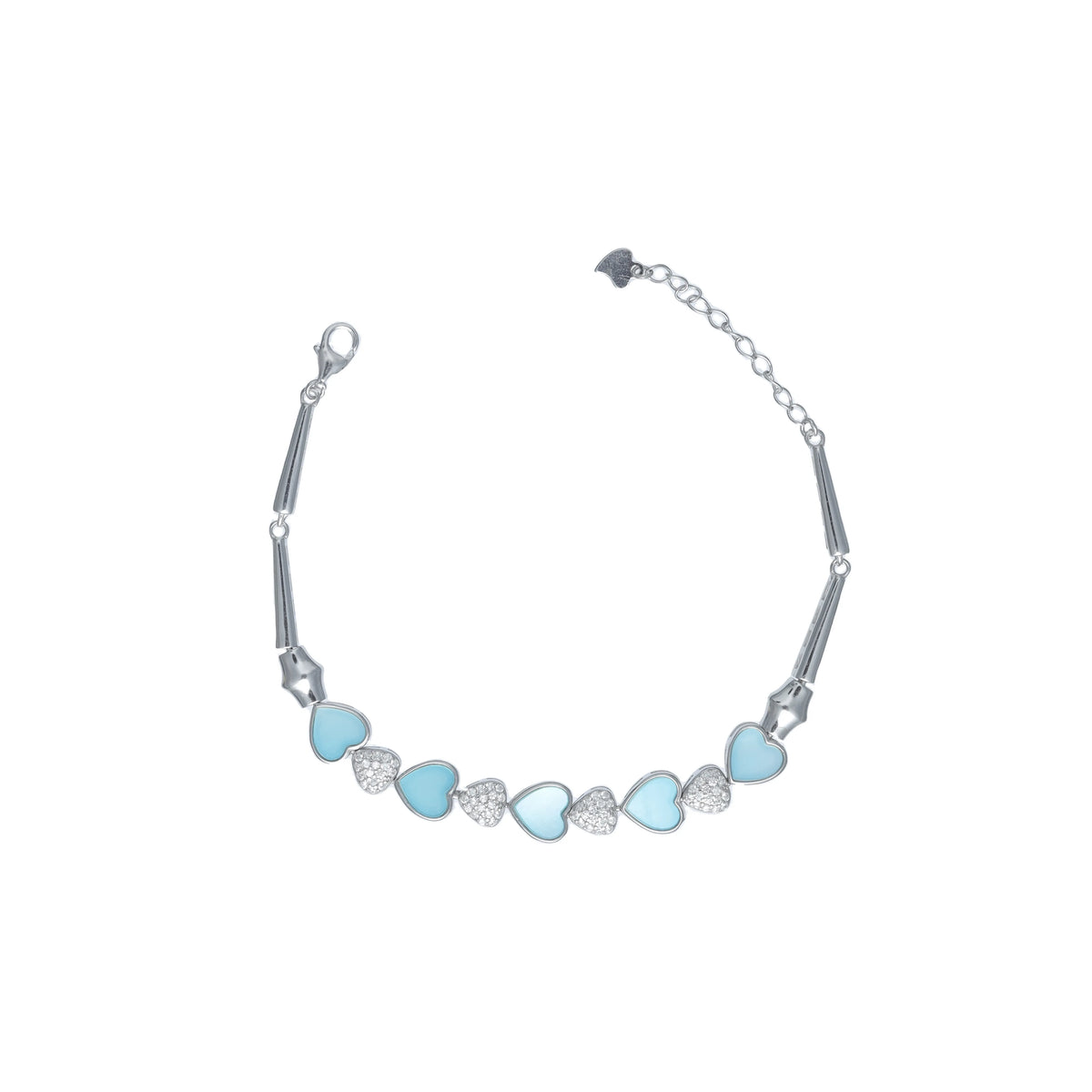 925 Silver Ocean Heartline Bracelet - 925 sterling silver bracelet by Tassya Silver