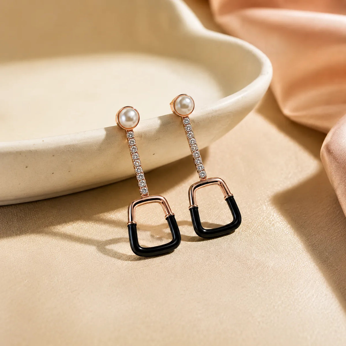 925 Silver Midnight Pearl Luxe Earrings