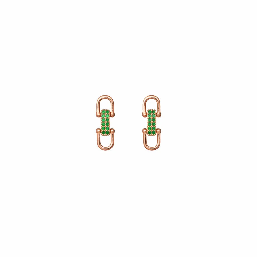 925 Silver Rose Emerald Studs - 925 sterling silver earrings by Tassya Silver
