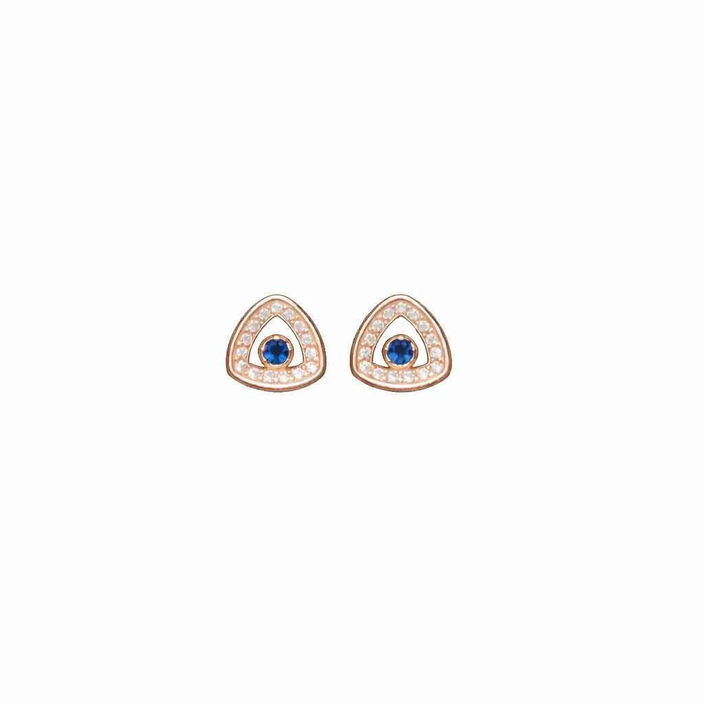 925 Silver Sapphire Glow Studs - 925 sterling silver earrings by Tassya Silver