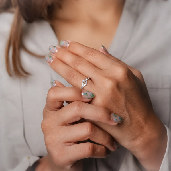 925 Silver Elvie Heart Zircon Ring