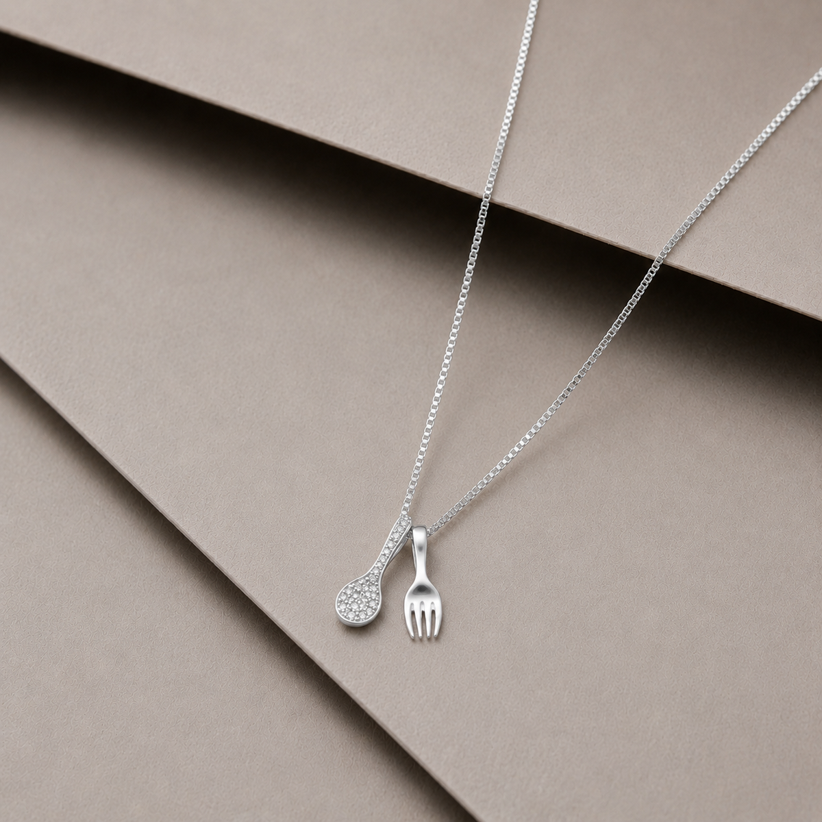 925 Silver Culinary Charm Chain Pendant - 925 sterling silver pendant by Tassya Silver
