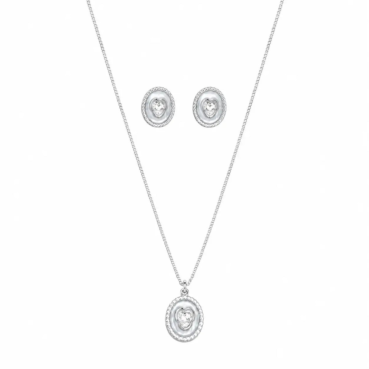925 Silver Celeste Halo Charm Earring Set