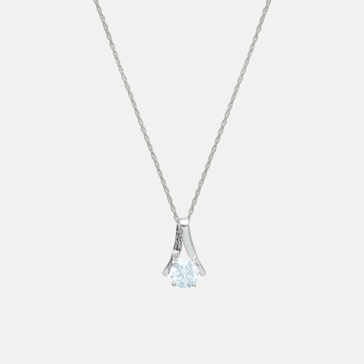 925 Silver Solitaire Grace Pendant - 925 sterling silver pendant by Tassya Silver