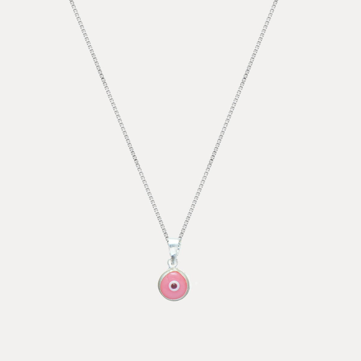 925 Silver Blush Nazar Charm Chain Pendant - 925 sterling silver pendant by Tassya Silver
