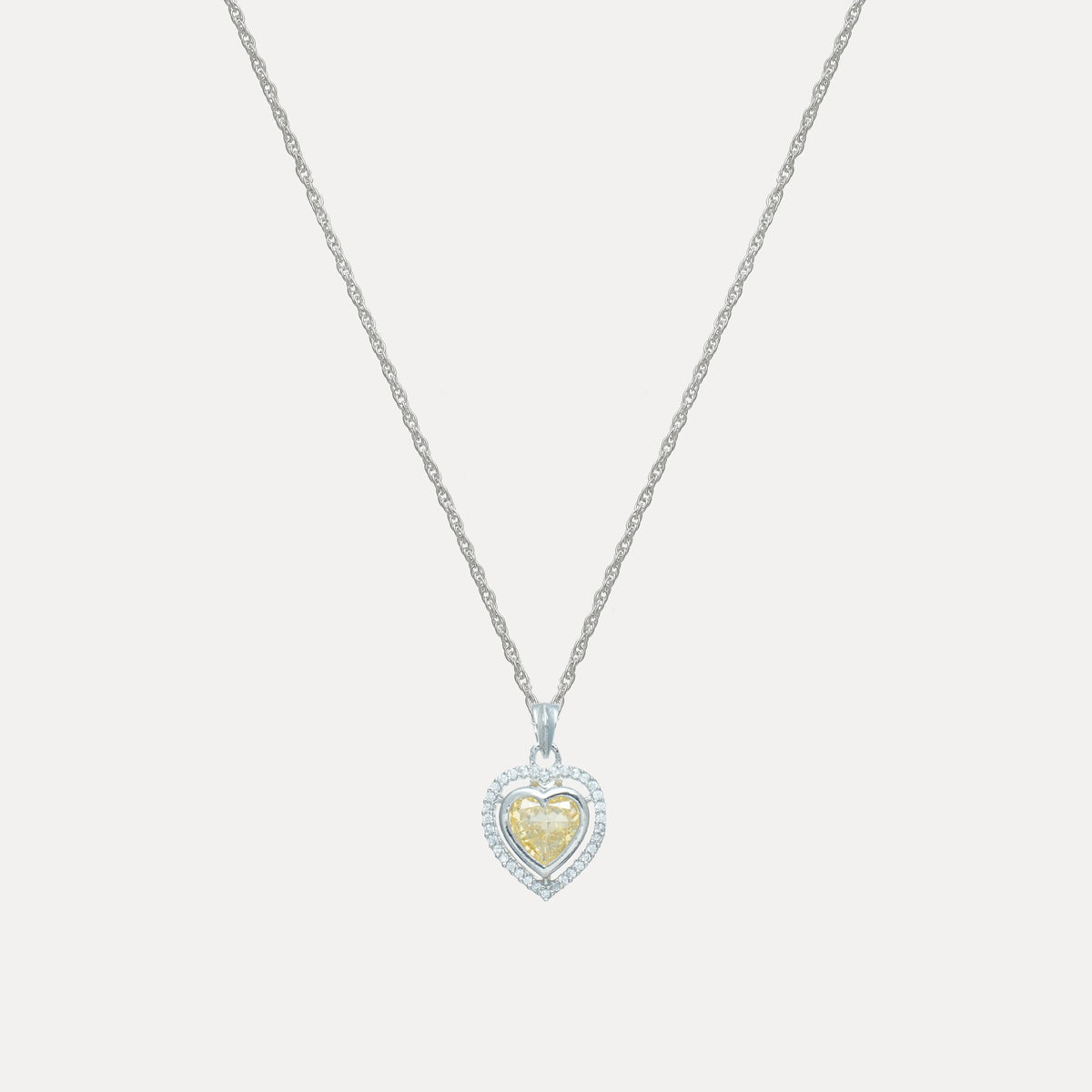 925 Silver Golden Heart Pendant - 925 sterling silver pendant by Tassya Silver