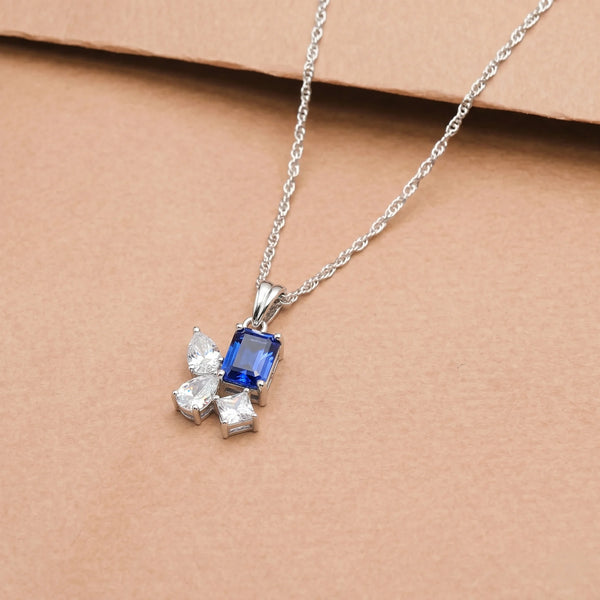 925 Silver Blue Orchid Pendant