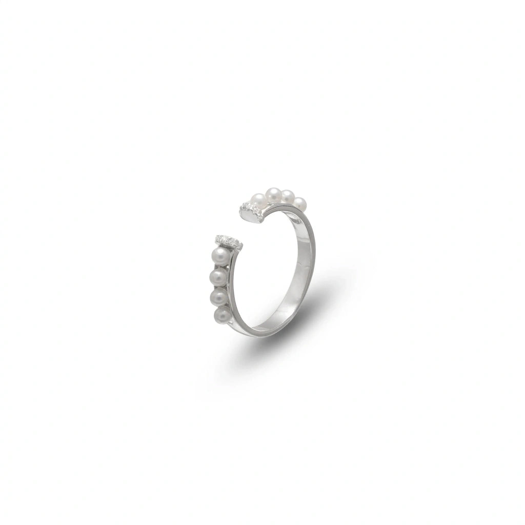 925 Silver Pearl Grace Ring - 925 sterling silver ring by Tassya Silver