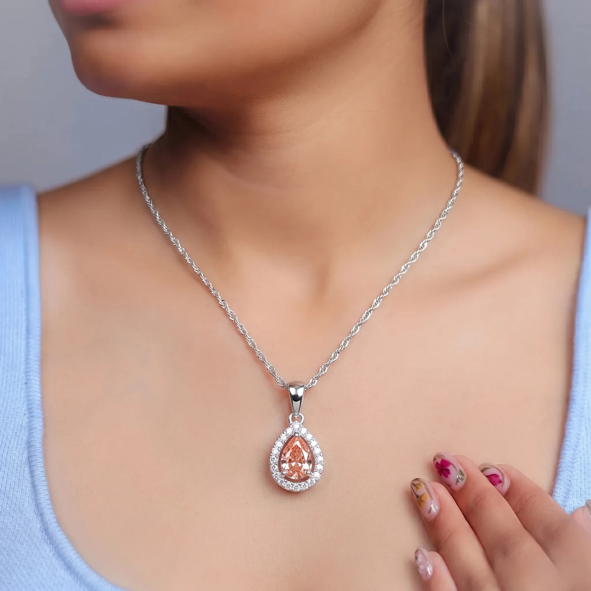 925 Silver Golden Dewdrop Pendant