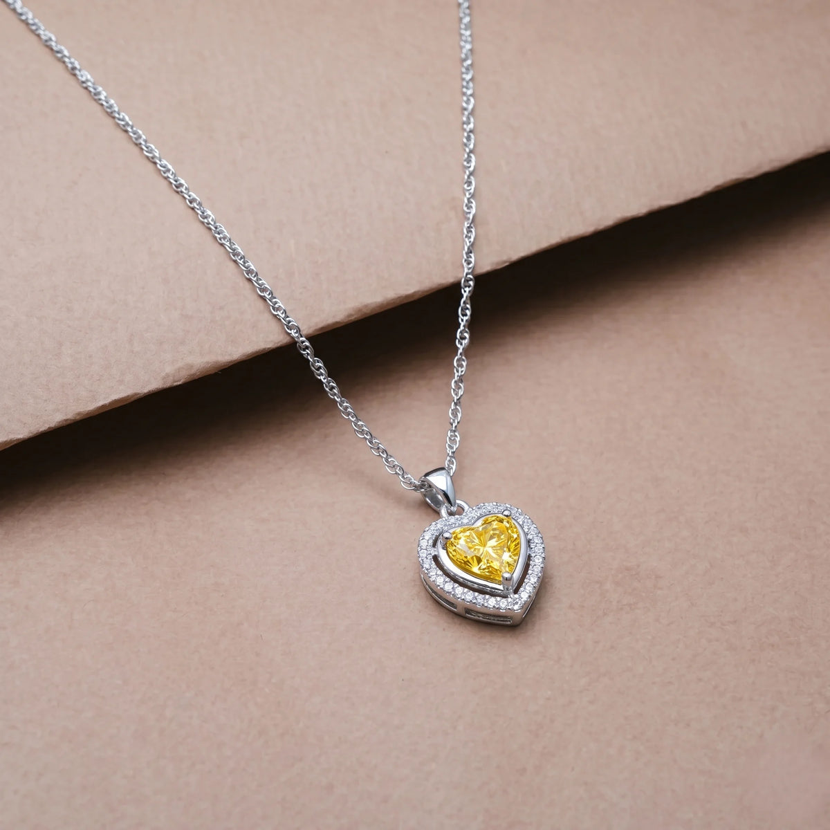 925 Silver Golden Heart Pendant