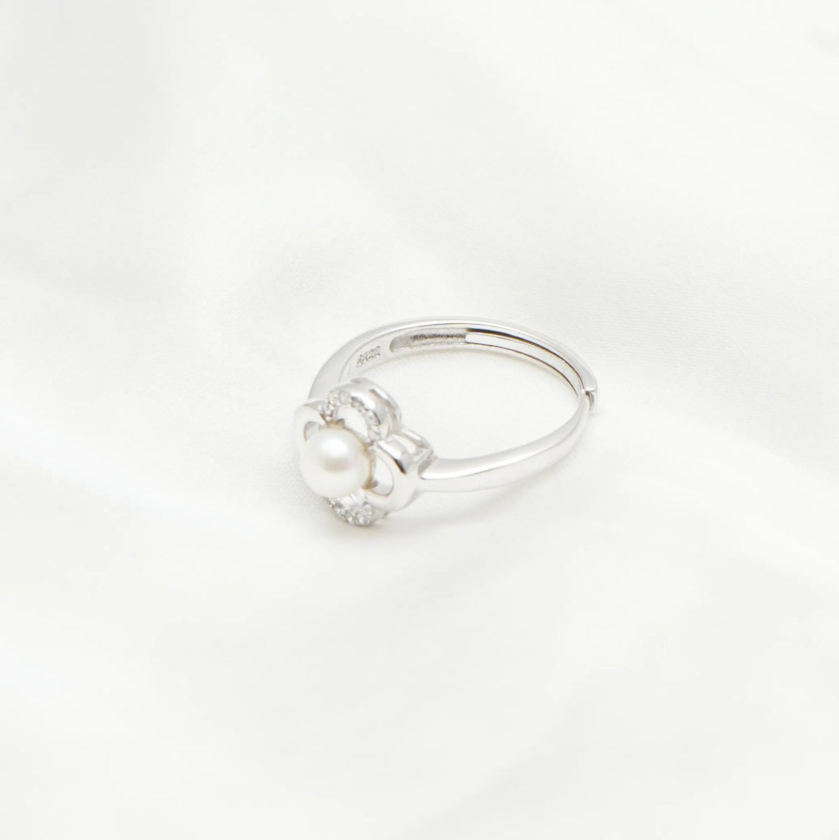 925 Silver Blossom Pearl Serenity Ring - 925 sterling silver ring by Tassya Silver