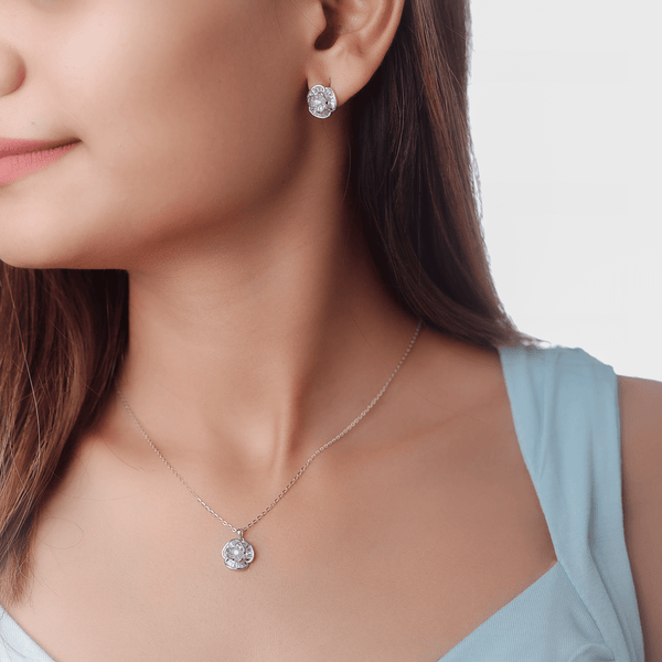 925 Silver Blossom Sparkle Chain Pendant Top