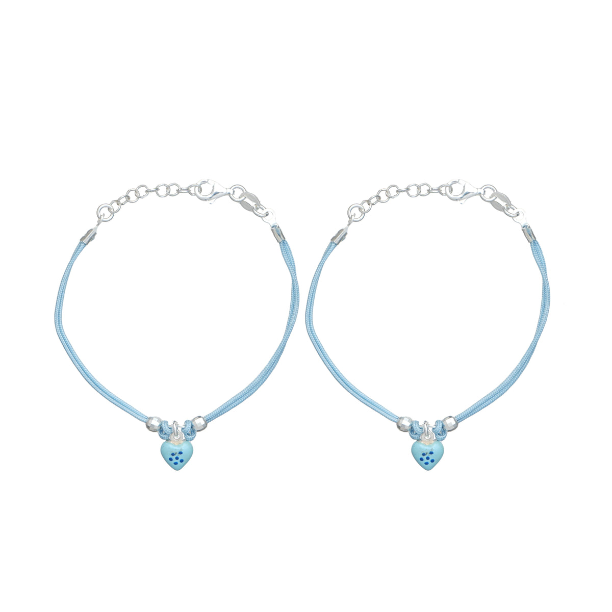 925 Silver Blue Heart Bracelet - 925 sterling silver bracelet by Tassya Silver