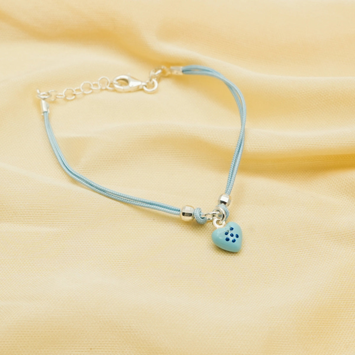 925 Silver Blue Heart Bracelet - 925 sterling silver bracelet by Tassya Silver