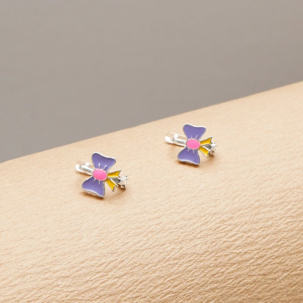 925 Silver Candy Bow Baby Hoop Earrings - 925 sterling silver earrings by Tassya Silver
