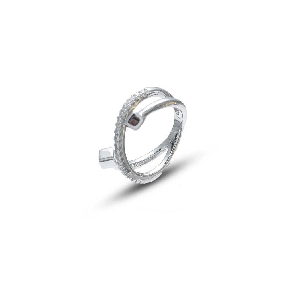 925 Silver Contemporary Twist Silver Ring - 925 sterling silver ring by Tassya Silver