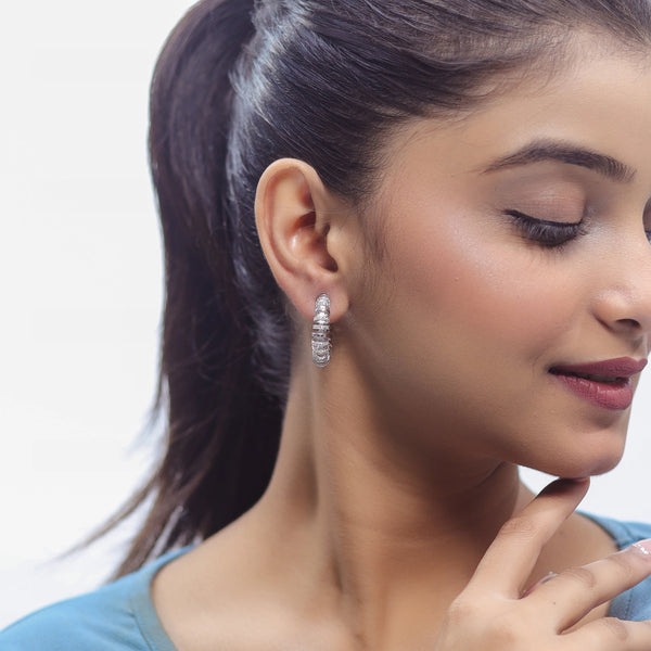 925 Silver Cosmo Orbit Hoop Earrings