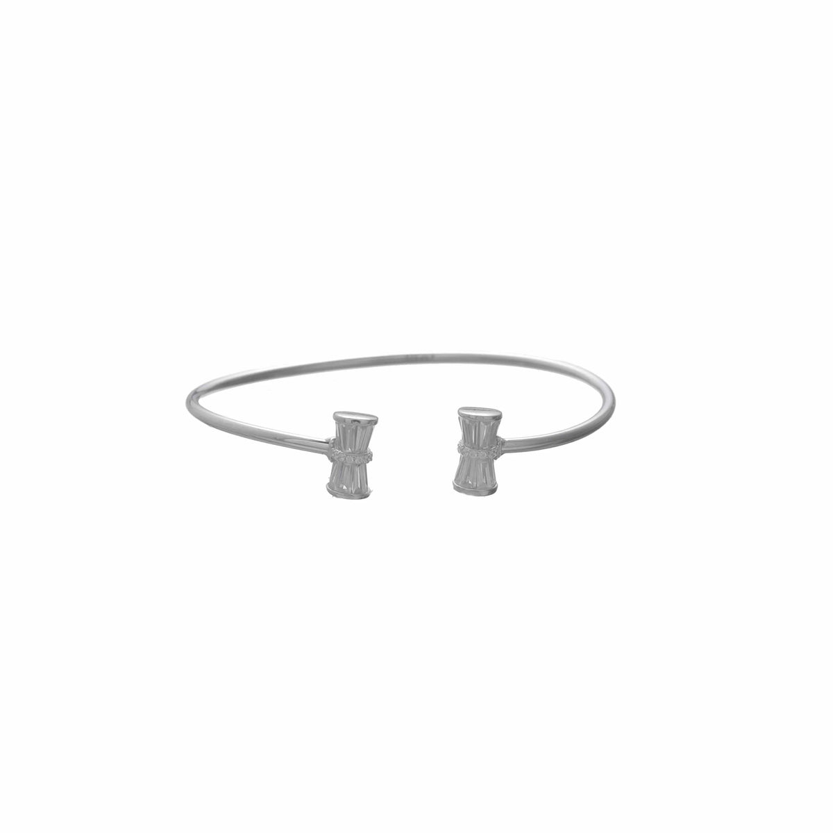 925 Silver Crystal Hourglass Kada - 925 sterling silver bracelet by Tassya Silver
