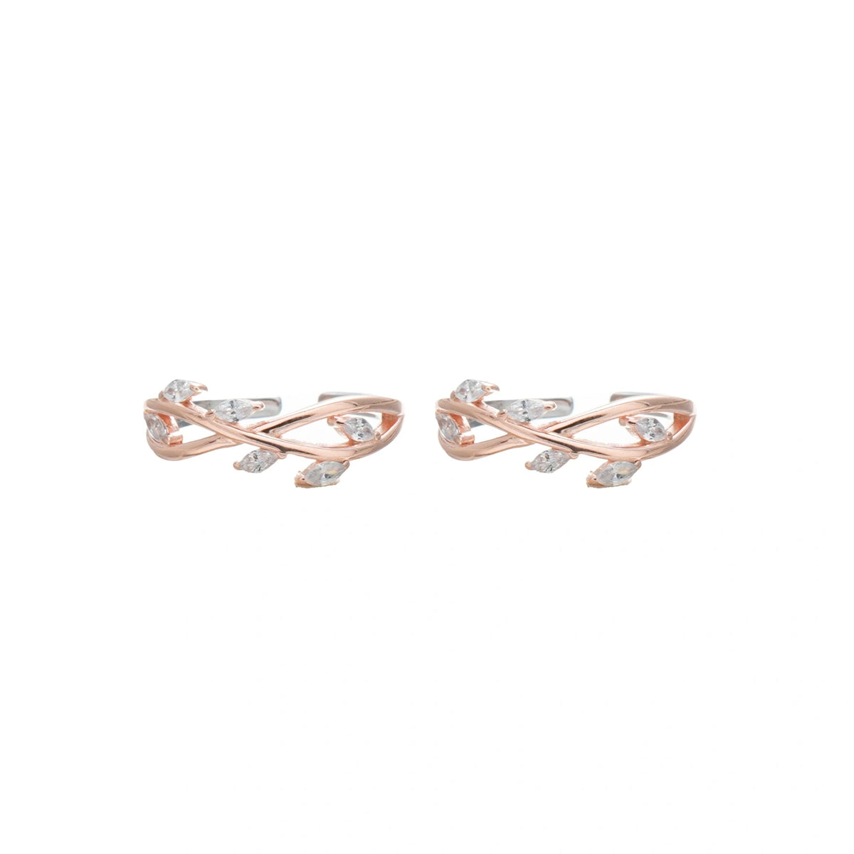 925 Silver Crystal Vine Floral Toe Ring - 925 sterling silver ring by Tassya Silver