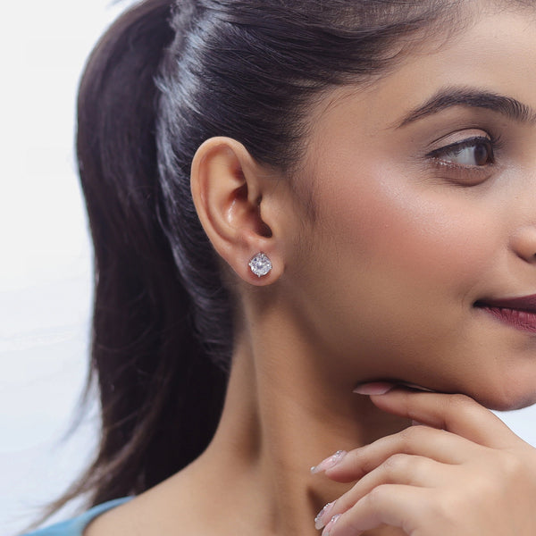 925 Silver Diamond Solitaire Studs