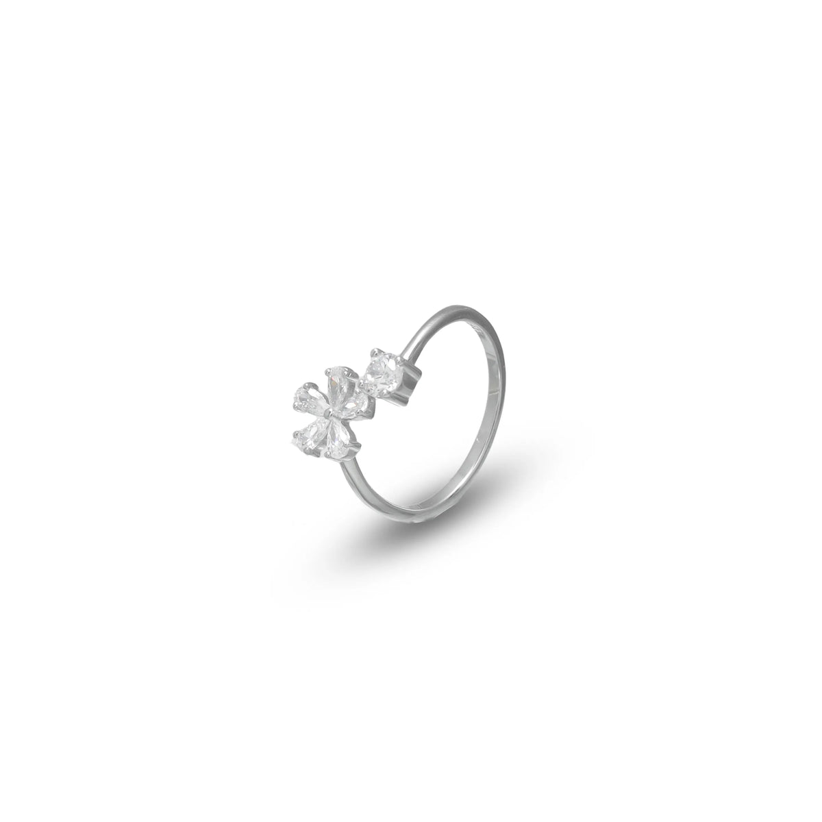 925 Silver Dual Bloom Sparkle Ring - 925 sterling silver ring by Tassya Silver