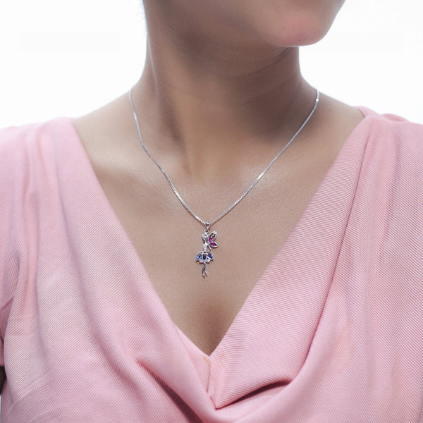 925 Silver Fairy Blossom Chain Pendant