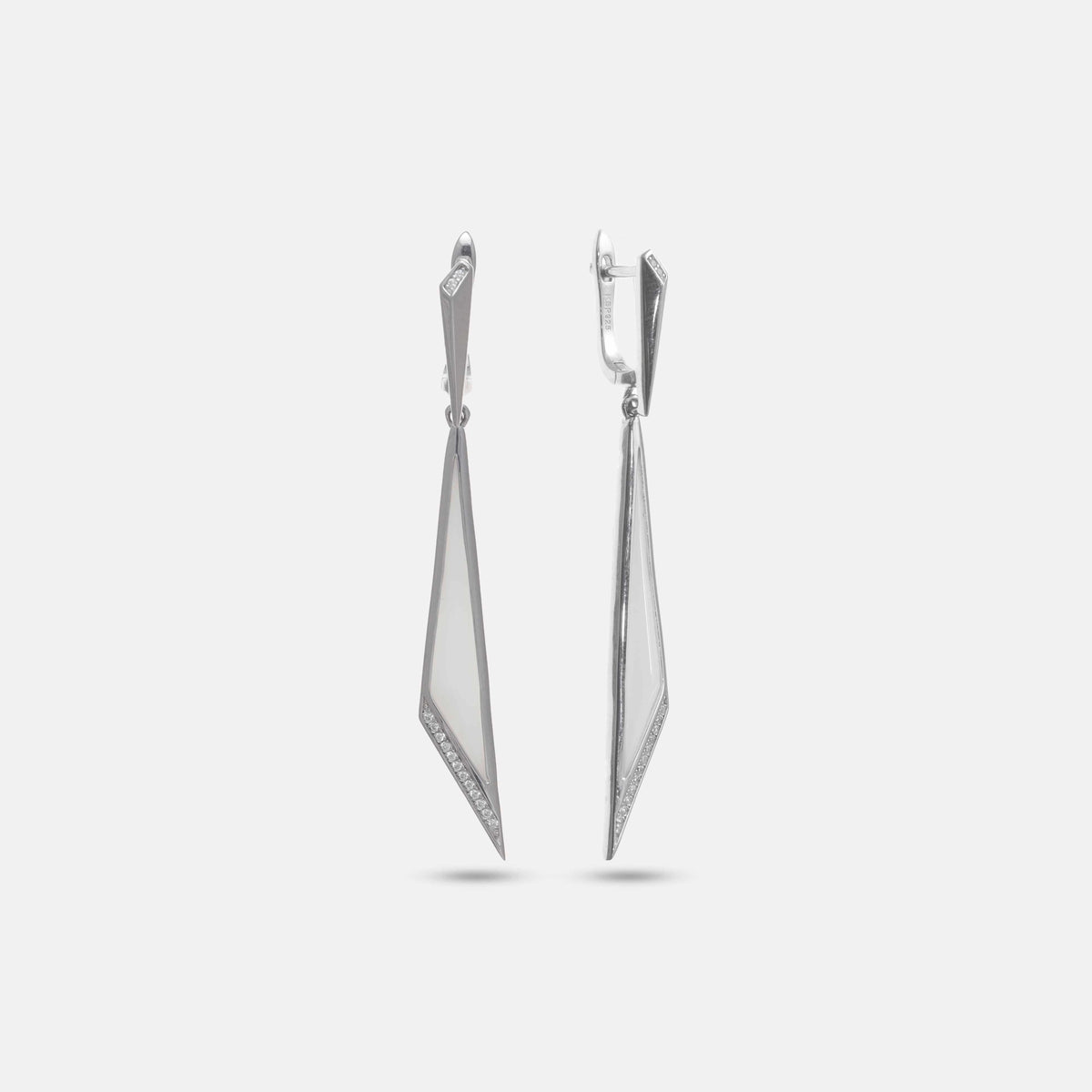 925 Silver Frosted Dagger Drops - 925 sterling silver earrings by Tassya Silver