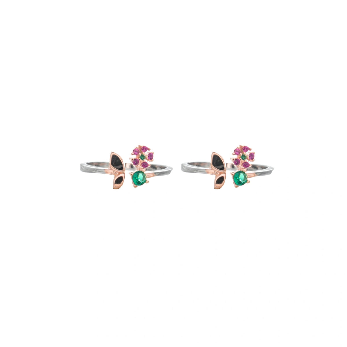 925 Silver Garden Grace Toe Rings (Pack of 2) - 925 sterling silver ring by Tassya Silver
