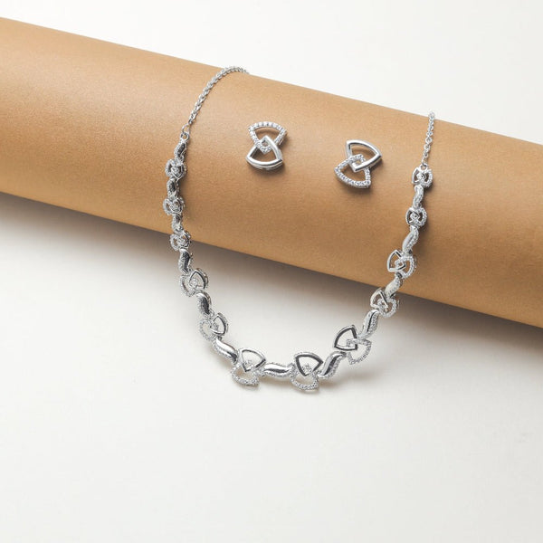 925 Silver Geometric Necklace Set