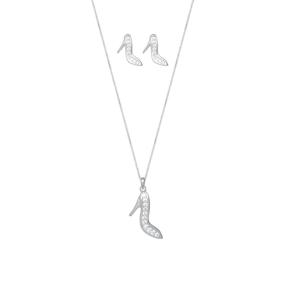 925 Silver Glam Stiletto Sparkle Pendant - 925 sterling silver pendant by Tassya Silver