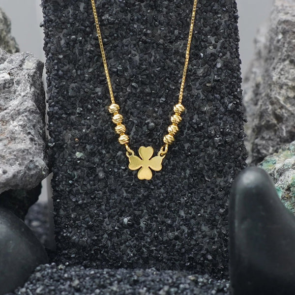 925 Silver Golden Clover Chain Pendant