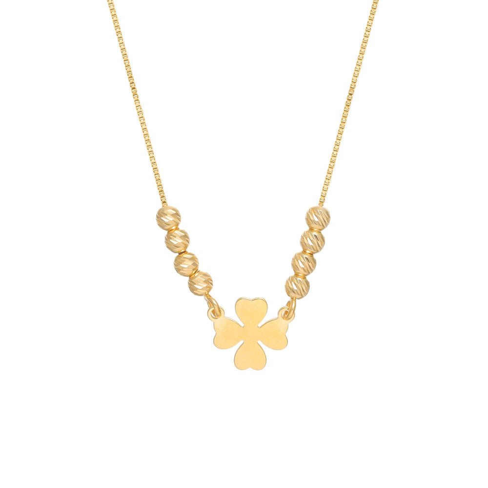 925 Silver Golden Clover Chain Pendant - 925 sterling silver pendant by Tassya Silver