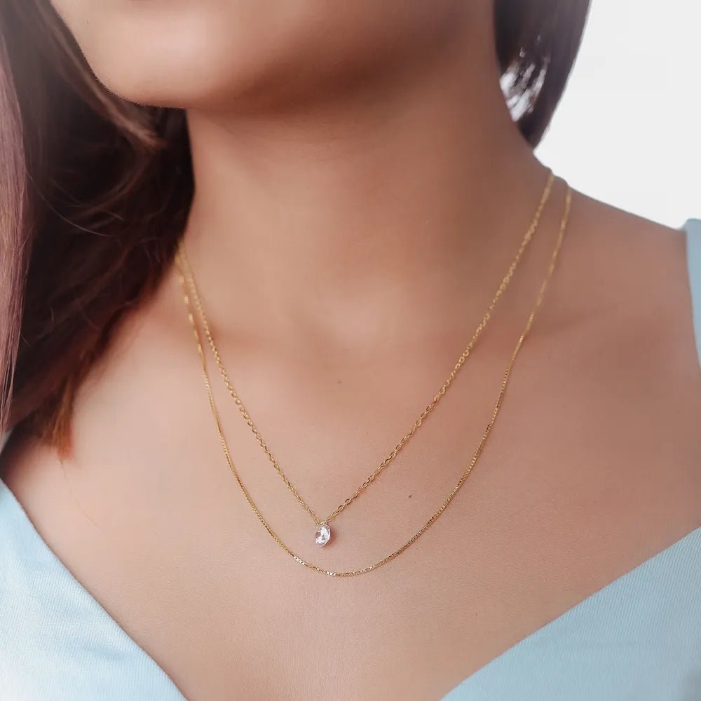 925 Silver Golden Glow Chain Pendant - 925 sterling silver pendant by Tassya Silver