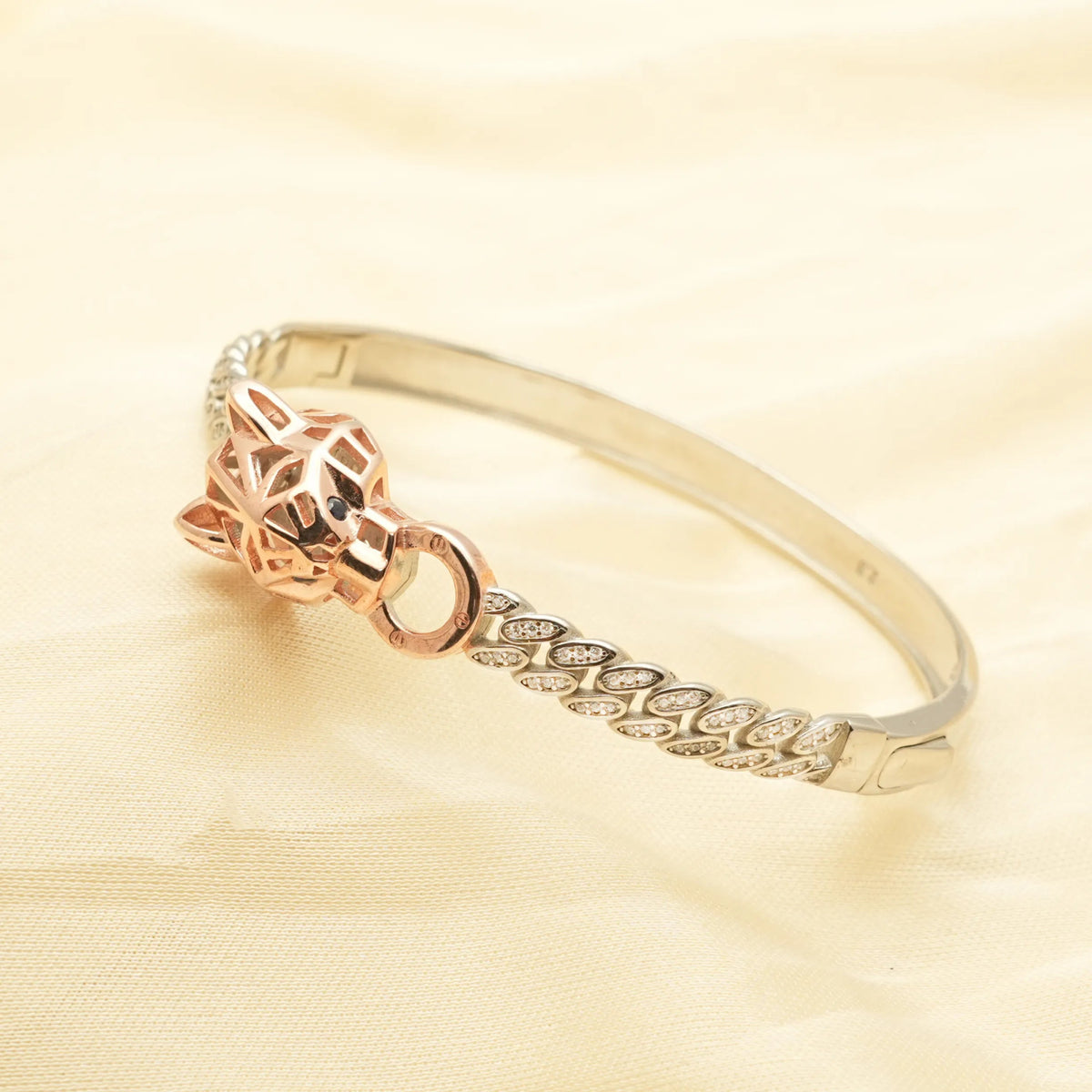 925 Silver Guardian Hamsa Kada - 925 sterling silver bracelet by Tassya Silver
