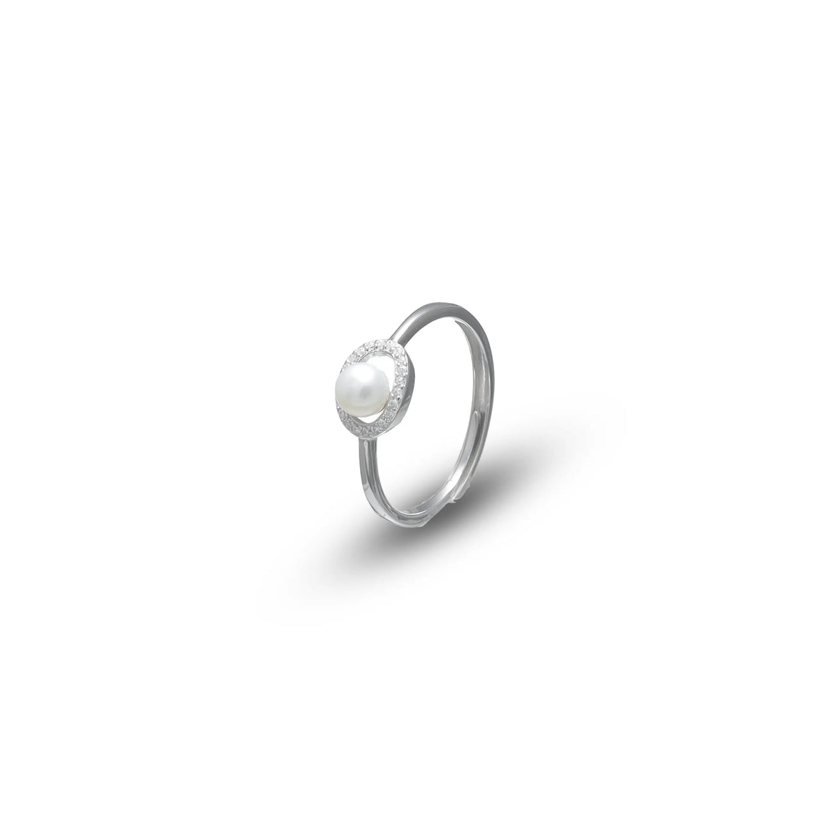 925 Silver Halo Pearl Whisper Ring - 925 sterling silver ring by Tassya Silver