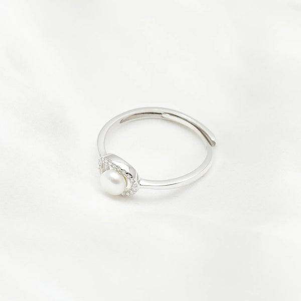 925 Silver Halo Pearl Whisper Ring