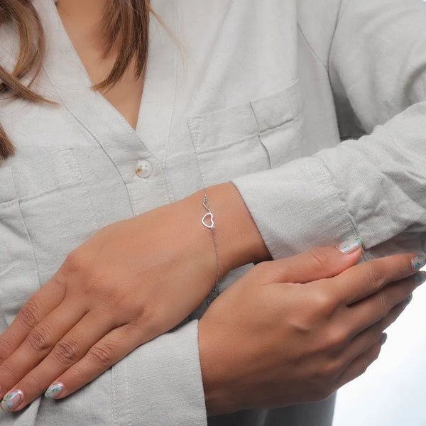 925 Silver Heartline Infinity Bracelet