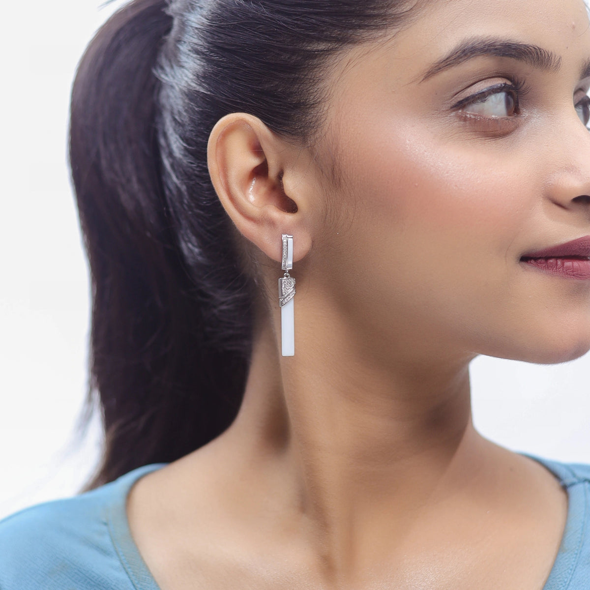 925 Silver Ivory Dusk Earrings - 925 sterling silver earrings by Tassya Silver