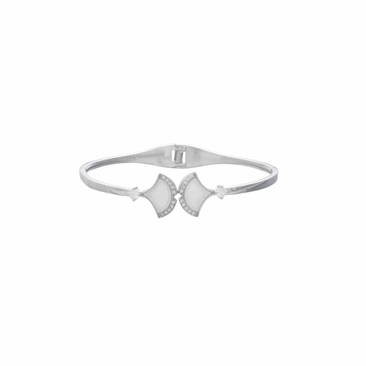 925 Silver Ivory Embrace Kada - 925 sterling silver bracelet by Tassya Silver