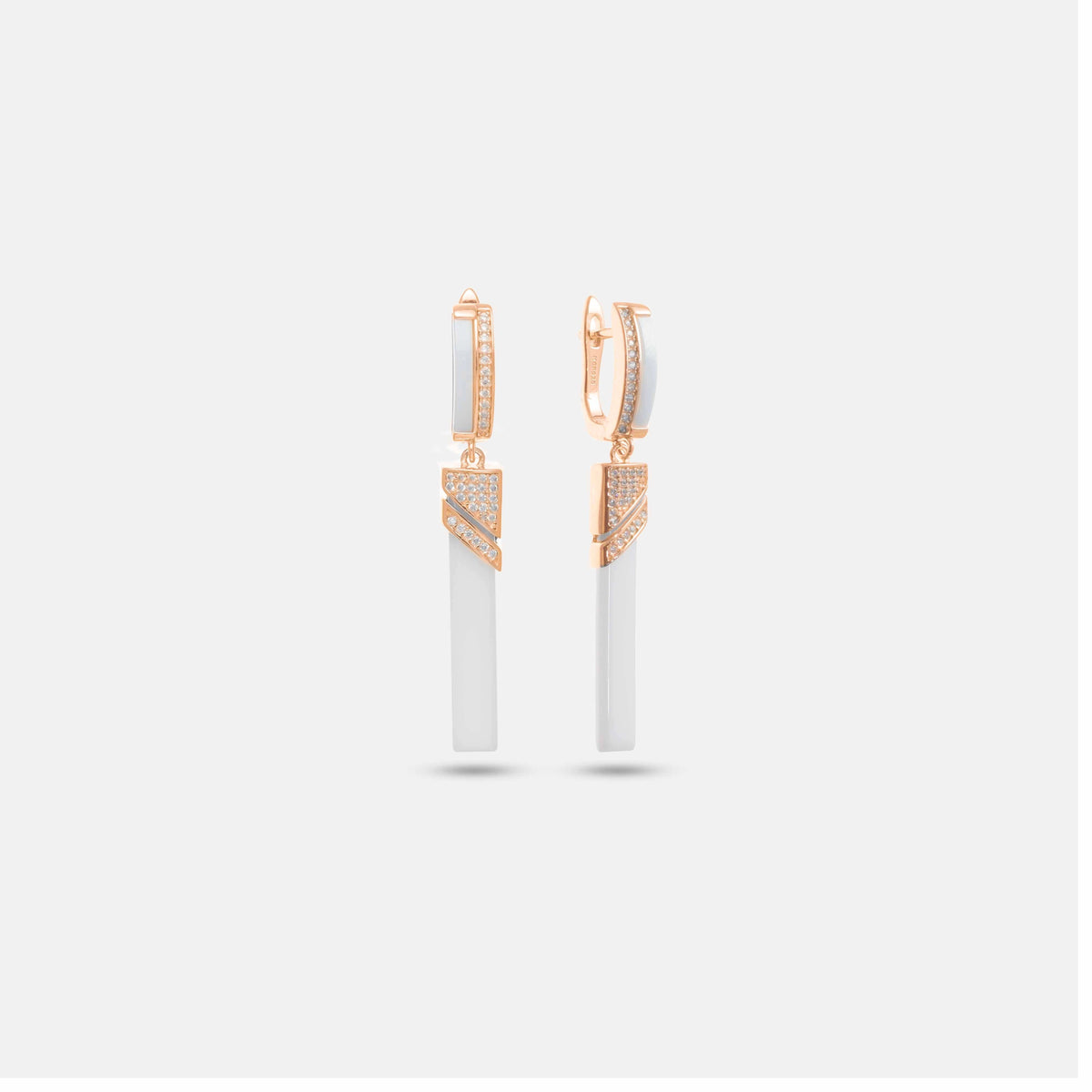 925 Silver Ivory Luxe Bar Earrings - 925 sterling silver earrings by Tassya Silver