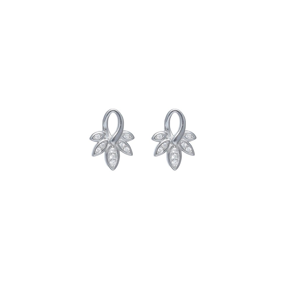 925 Silver Leafy Grace Earrings - 925 sterling silver earrings by Tassya Silver