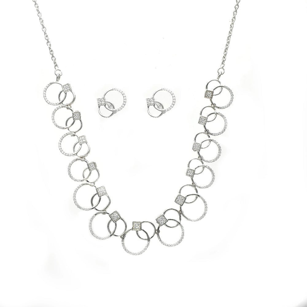 925 Silver Loop Necklace Set - 925 sterling silver necklace by Tassya Silver