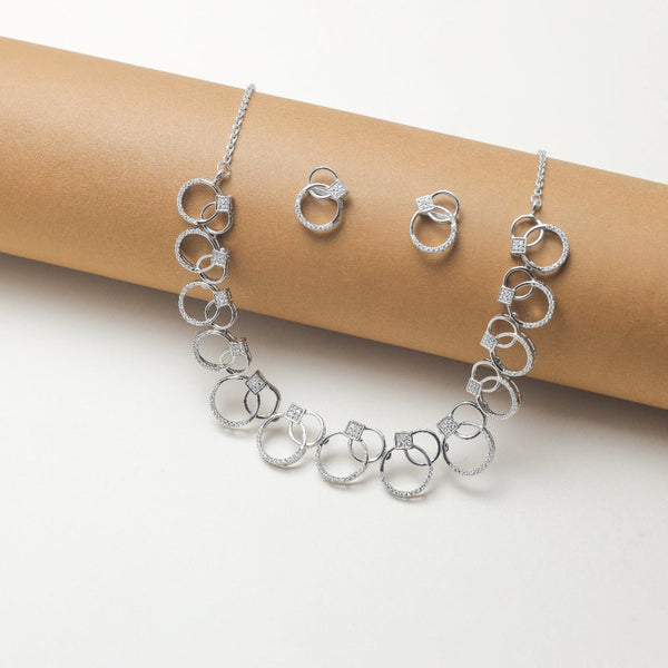 925 Silver Loop Necklace Set