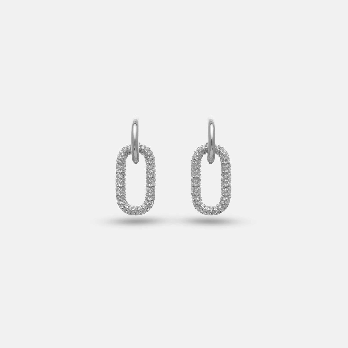 925 Silver Luxe Oval Spark Hoop Earrings - 925 sterling silver earrings by Tassya Silver