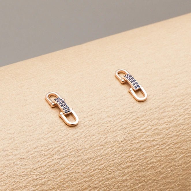 925 Silver Midnight Link Baby Studs - 925 sterling silver earrings by Tassya Silver