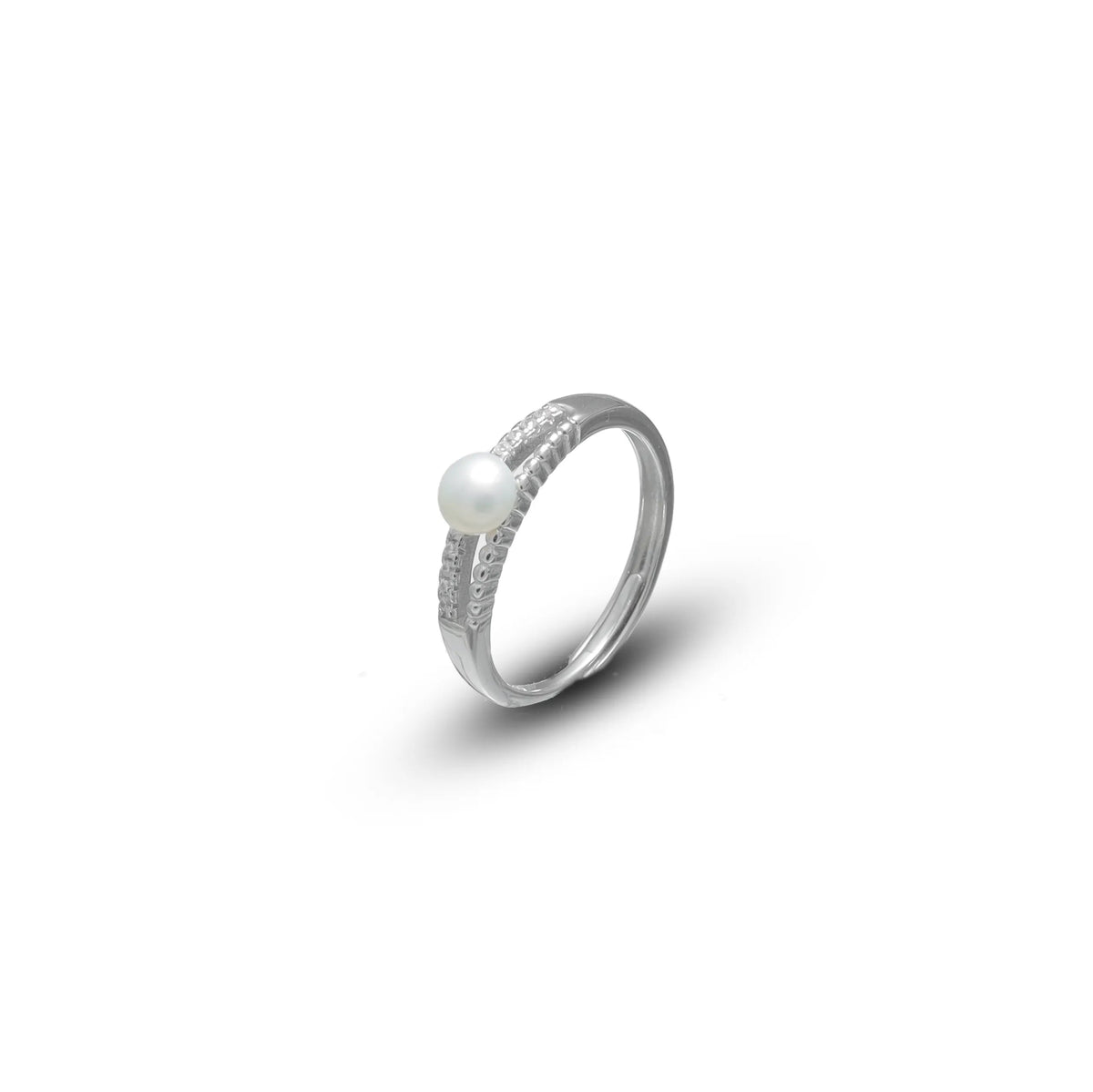 925 Silver Paved Pearl Stream Ring - 925 sterling silver ring by Tassya Silver