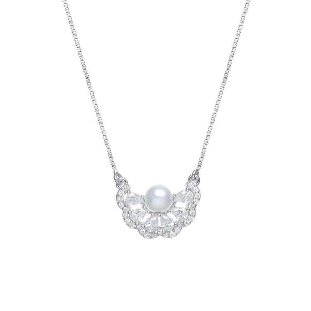 925 Silver Pearl Elegance Chain Pendant - 925 sterling silver pendant by Tassya Silver