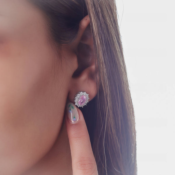 925 Silver Pink Blush Radiance Studs