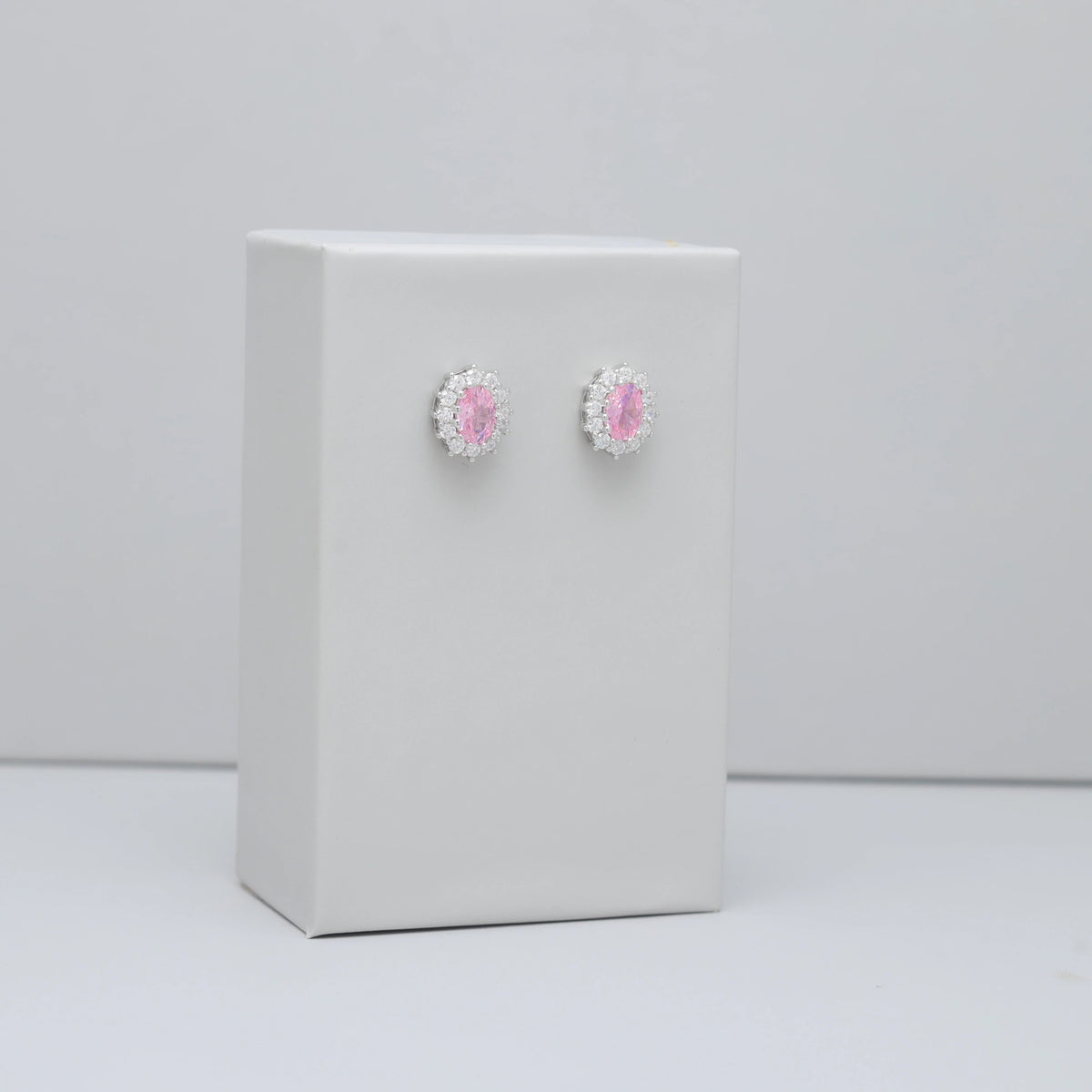 925 Silver Pink Blush Radiance Studs - 925 sterling silver earrings by Tassya Silver