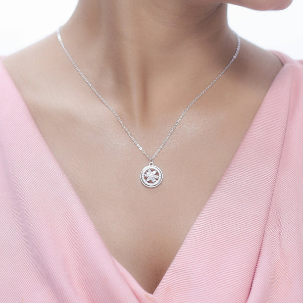 925 Silver Radiant Flower Chain Pendant